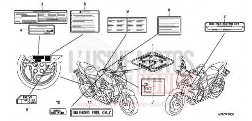 ETIQUETTE DE PRECAUTIONS (1) CB1000R9 de 2009